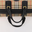 Burberrys Nova Check Boston Bag Canvas Beige Gold Auth 182661-7