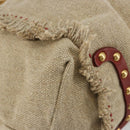 Miu Miu Hand Bag Canvas Beige Gold Auth 182663A-14