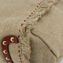 Miu Miu Hand Bag Canvas Beige Gold Auth 182663A-15
