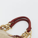 Miu Miu Hand Bag Canvas Beige Gold Auth 182663A-8