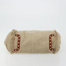 Miu Miu Hand Bag Canvas Beige Gold Auth 182663A-5