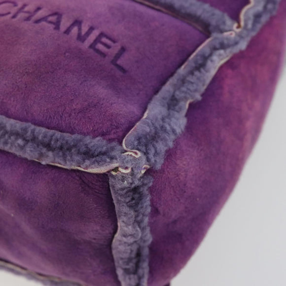 CHANEL 2.55 Chain Shoulder Bag Mouton Purple CC Auth 182666A