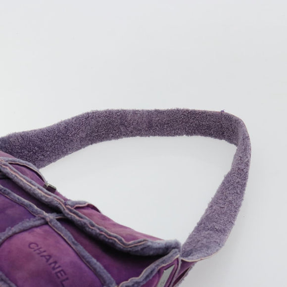 CHANEL 2.55 Chain Shoulder Bag Mouton Purple CC Auth 182666A