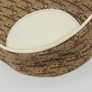 Christian Dior Trotter Canvas Shoulder Bag Beige Silver Auth 182667-13