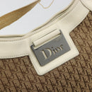 Christian Dior Trotter Canvas Shoulder Bag Beige Silver Auth 182667-16