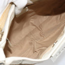 Christian Dior Trotter Canvas Shoulder Bag Beige Silver Auth 182667-18