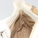 Christian Dior Trotter Canvas Shoulder Bag Beige Silver Auth 182667-20