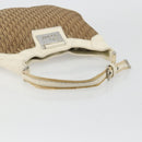 Christian Dior Trotter Canvas Shoulder Bag Beige Silver Auth 182667-7