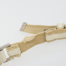 Christian Dior Trotter Canvas Shoulder Bag Beige Silver Auth 182667-9