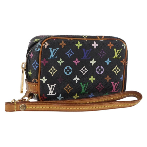 LOUIS VUITTON Monogram Multicolor Trousse Wapity Pouch Black M58034 Auth 182669A