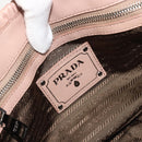 PRADA Gathered Chain Shoulder Bag Leather Pink Silver Auth 182672A-18