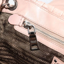 PRADA Gathered Chain Shoulder Bag Leather Pink Silver Auth 182672A-21