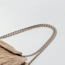 PRADA Gathered Chain Shoulder Bag Leather Pink Silver Auth 182672A-8