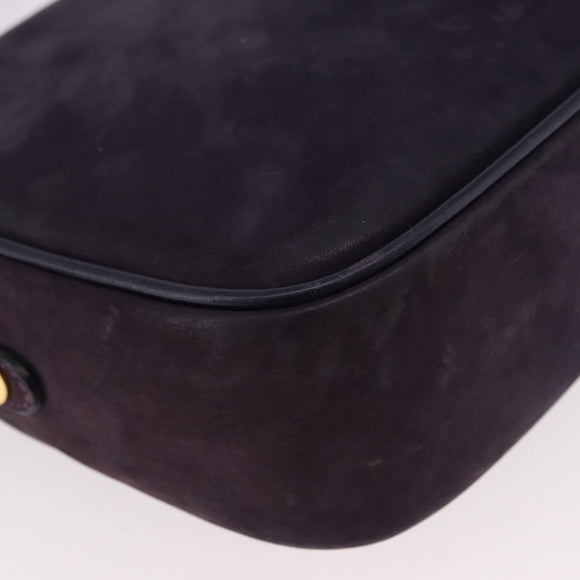 Salvatore Ferragamo Vala Shoulder Bag Suede Purple Gold Auth 182673