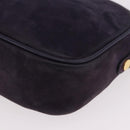 Salvatore Ferragamo Vala Shoulder Bag Suede Purple Gold Auth 182673-16