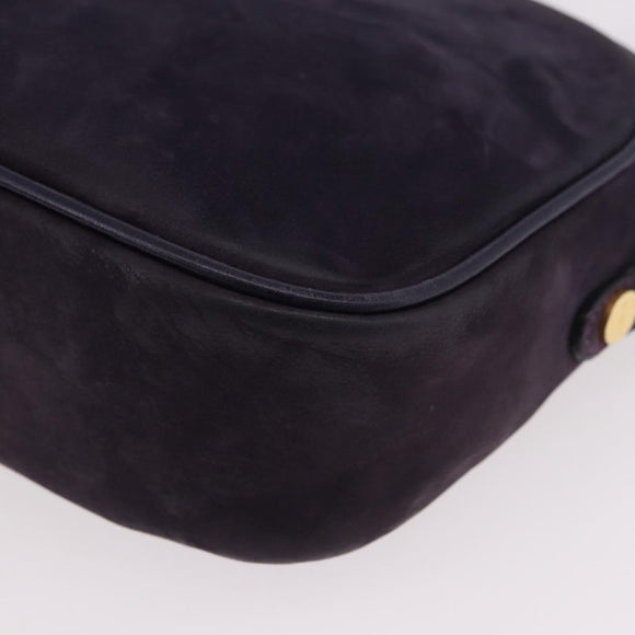 Salvatore Ferragamo Vala Shoulder Bag Suede Purple Gold Auth 182673