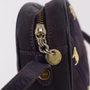 Salvatore Ferragamo Vala Shoulder Bag Suede Purple Gold Auth 182673-10