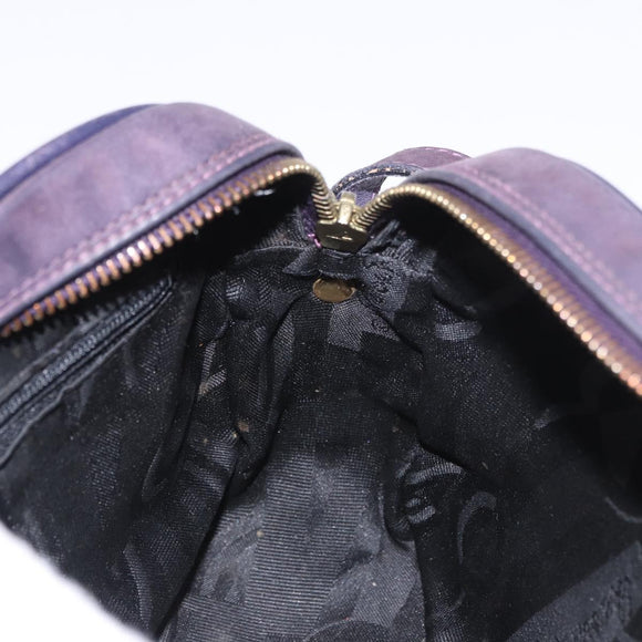 Salvatore Ferragamo Vala Shoulder Bag Suede Purple Gold Auth 182673
