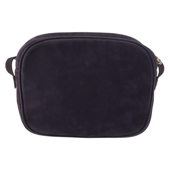 Salvatore Ferragamo Vala Shoulder Bag Suede Purple Gold Auth 182673