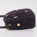 Salvatore Ferragamo Vala Shoulder Bag Suede Purple Gold Auth 182673-4