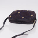 Salvatore Ferragamo Vala Shoulder Bag Suede Purple Gold Auth 182673-6