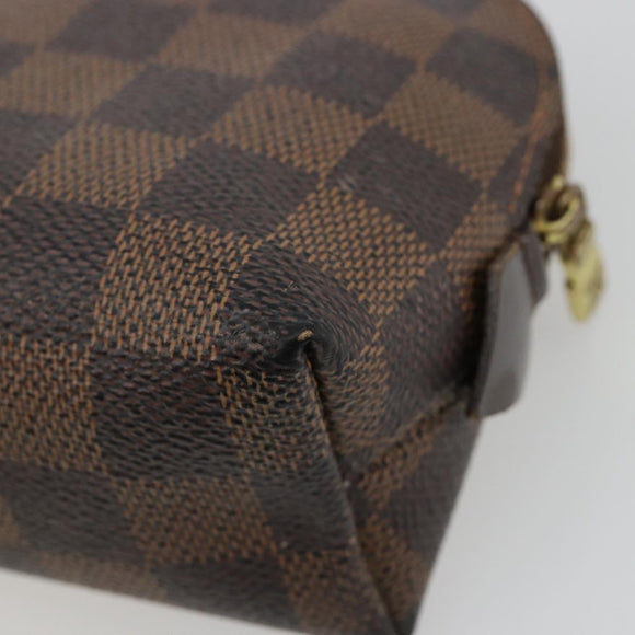 LOUIS VUITTON Damier Ebene Pochette Cosmetic PM Beutel N47516 LV Auth 182675