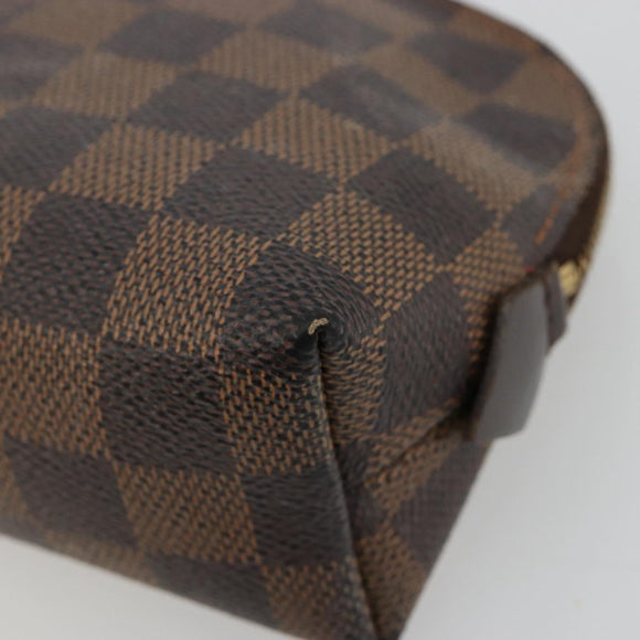 LOUIS VUITTON Damier Ebene Pochette Cosmetic PM Beutel N47516 LV Auth 182675