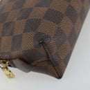 LOUIS VUITTON Damier Ebene Pochette Cosmetic PM Beutel N47516 LV Auth 182675-9