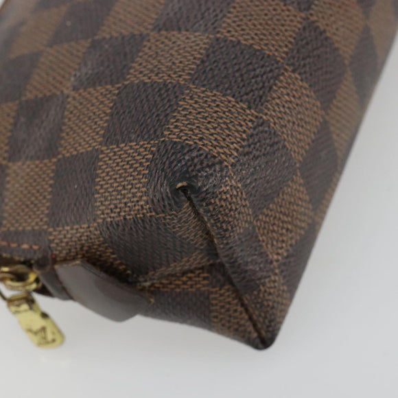 LOUIS VUITTON Damier Ebene Pochette Cosmetic PM Beutel N47516 LV Auth 182675