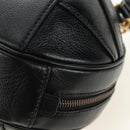 GUCCI Basketball Shape Hand Bag Leather 2way Black Gold 547855 Auth 182676SAM-18