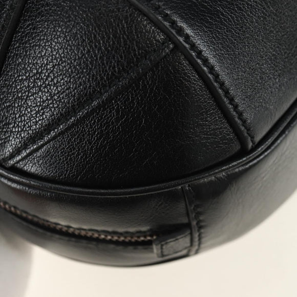 GUCCI Basketball Shape Hand Bag Leather 2way Black Gold 547855 Auth 182676SAM