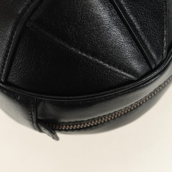 GUCCI Basketball Shape Hand Bag Leather 2way Black Gold 547855 Auth 182676SAM