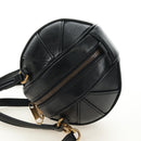 GUCCI Basketball Shape Hand Bag Leather 2way Black Gold 547855 Auth 182676SAM-3