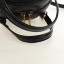 GUCCI Basketball Shape Hand Bag Leather 2way Black Gold 547855 Auth 182676SAM-7