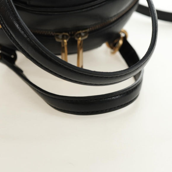 GUCCI Basketball Shape Hand Bag Leather 2way Black Gold 547855 Auth 182676SAM