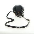 GUCCI Basketball Shape Hand Bag Leather 2way Black Gold 547855 Auth 182676SAM-8