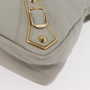 BALENCIAGA Edge Town Hand Bag Leather 2way Gray Gold 390149 Auth 182677SAM-16