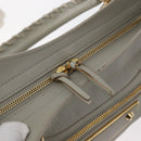 BALENCIAGA Edge Town Hand Bag Leather 2way Gray Gold 390149 Auth 182677SAM-19