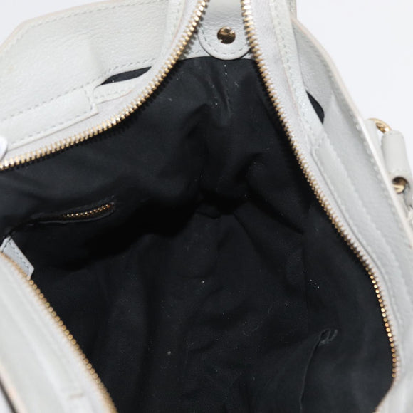 BALENCIAGA Edge Town Hand Bag Leather 2way Gray Gold 390149 Auth 182677SAM