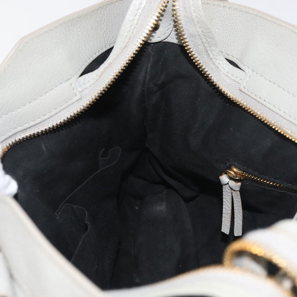 BALENCIAGA Edge Town Hand Bag Leather 2way Gray Gold 390149 Auth 182677SAM