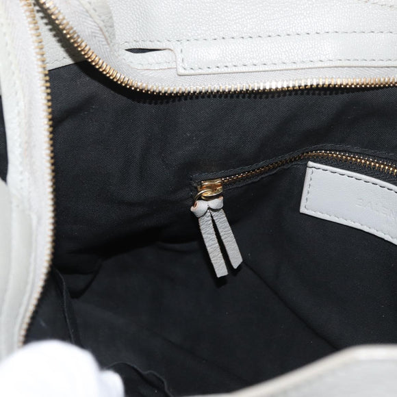 BALENCIAGA Edge Town Hand Bag Leather 2way Gray Gold 390149 Auth 182677SAM