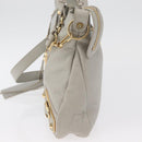 BALENCIAGA Edge Town Hand Bag Leather 2way Gray Gold 390149 Auth 182677SAM-3