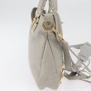 BALENCIAGA Edge Town Hand Bag Leather 2way Gray Gold 390149 Auth 182677SAM-4