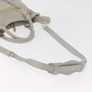BALENCIAGA Edge Town Hand Bag Leather 2way Gray Gold 390149 Auth 182677SAM-9
