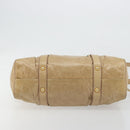 Miu Miu Hand Bag Leather 2way Beige Gold Auth 182679SAM-5