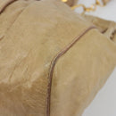 Miu Miu Hand Bag Leather 2way Beige Gold Auth 182679SAM-15