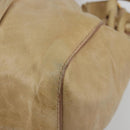 Miu Miu Hand Bag Leather 2way Beige Gold Auth 182679SAM-17