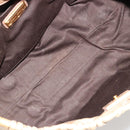 Miu Miu Hand Bag Leather 2way Beige Gold Auth 182679SAM-10