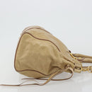 Miu Miu Hand Bag Leather 2way Beige Gold Auth 182679SAM-3