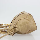 Miu Miu Hand Bag Leather 2way Beige Gold Auth 182679SAM-4
